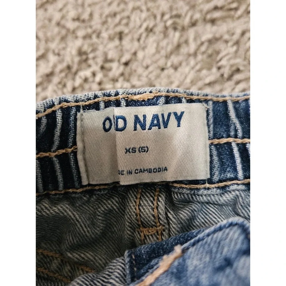 Old Navy Girls Blue Denim Mini Skirt Button Front Light Wash Cotton Size XS 5
